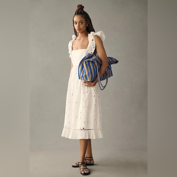 Free People Forever That Girl Tie-Back Ruffled Eyelet Dress